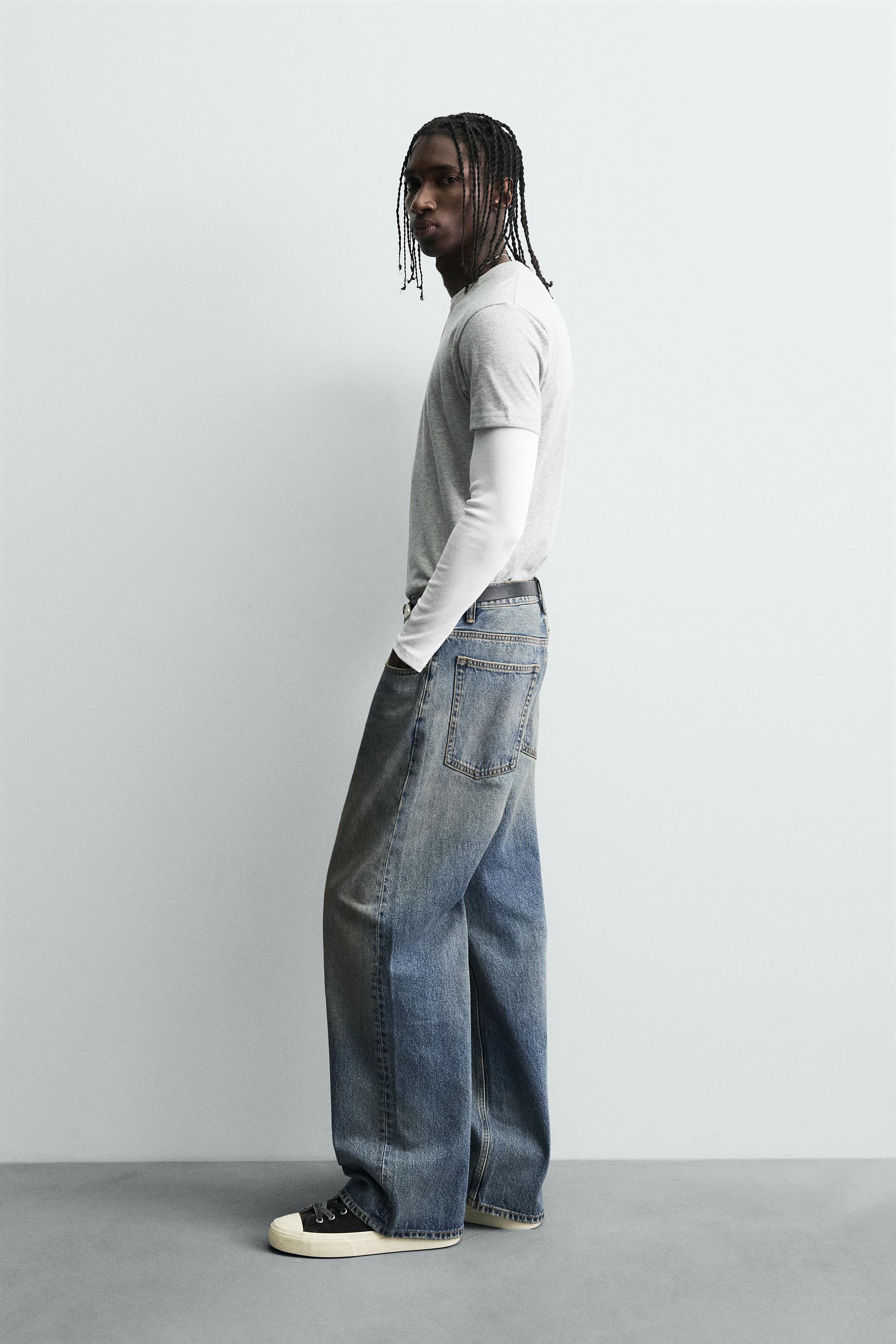 VINTAGE EFFECT BAGGY FIT JEANS